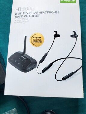 HT5006 Wireless In-Ear Headphones Transmitter Set - Black